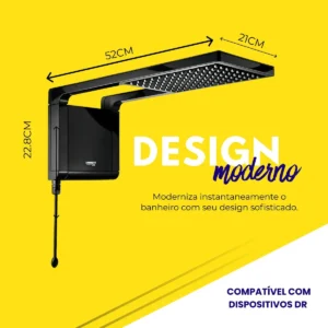 Chuveiro Eletrônico Lorenzetti Acqua Storm Ultra Preto 7800W 220V - Imagem 6