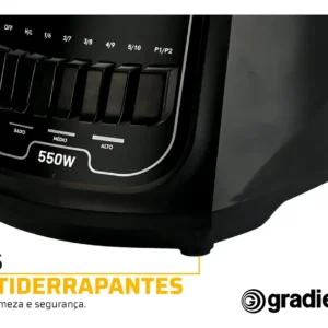 Liquidificador Copo De Vidro C/ 1,75l 550w Gradiente Preto - Imagem 6