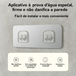 Kit 4 Suporte De Banheiro Alto Adesivo De Parede Aramado Pr - Imagem 6