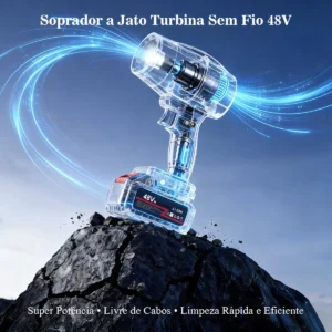 Soprador 48v Turbo Portátil Com 2 Baterias Potente Preto - Imagem 7