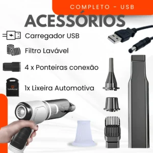 Aspirador Portátil Betahome 120W com Função Soprador e Bateria USB - Imagem 6