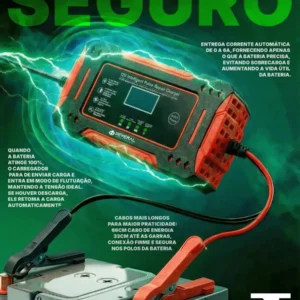 Carregador Inteligente De Bateria Automotiva Several Importados 12v Portátil Rápido Para Carro Moto E Veículos Several - Imagem 3