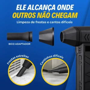 Mini Ventilador Soprador Ar Turbo 130000RPM Sem Fio Recarregável USB 3 Níveis Jato Forte Portátil Multiuso Limpeza Teclado Carro Acende Churrasqueira Simake - Imagem 8