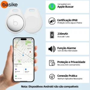 Localizador de Objetos Smart Tag com MFI para Apple Find My – Branco - Imagem 3