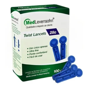 Medidor De Glicose+100 Lancetas+100 Tiras On Call Plus Ii Cor Azul - Imagem 3