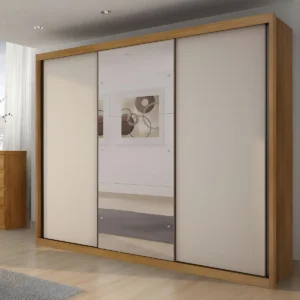 Guarda-Roupa Casal 3 Portas Correr Espelho MDF Fosco Horizonte Vegas - Imagem 1
