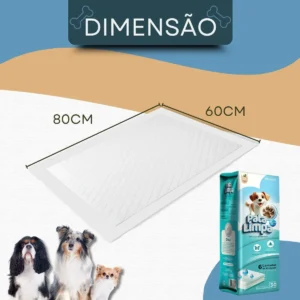 Tapete Higiênico 80x60 30un Pata Limpa Descartável Cachorro Pet Cão Fralda Manta Absorvente - Imagem 3