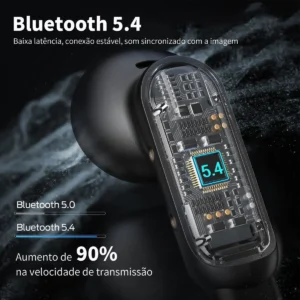 Fone de Ouvido Bluetooth Oraolo OE02 TWS Clip-ear sem Fio Preto - Imagem 8