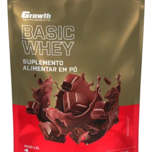 Basic Whey 1kg Growth Supplements - Chocolate - Imagem 1