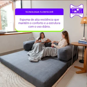 Sofá-cama Flowin Cotelê Retratil Vai Na Caixa Com Chaise - Imagem 7