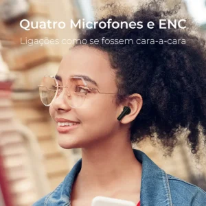 Fone Qcy T13 Anc Cancelamento De Ruído Ativo Bluetooth 5.3 Cor Preto - Imagem 6