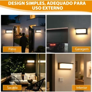 Luminaria Parede Externa Led Retangular Arandela 110v/220v - Imagem 7