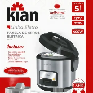 Panela De Arroz Elétrica Inox 5 Xícaras 400w 220v - Imagem 5