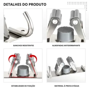Suporte Pendurador 9 Acessórios Para Vassouras E Esfregões - Imagem 3