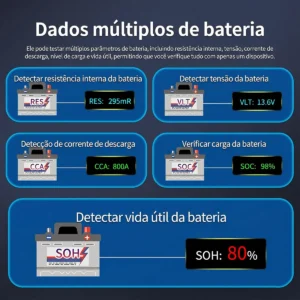 Testador De Bateria 12v/24v/35v Automotivo Portátil Aiyin - Imagem 5