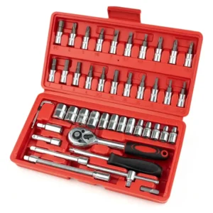 Kit 46 Ferramenta Jogo Chave Catraca Repara Moto Carros - Imagem 3
