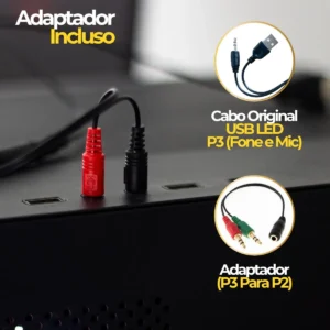 Fone De Ouvido Headset Gamer Rgb Led Pc Computador Vídeogame - Imagem 6