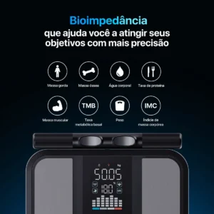 Balança De Bioimpedância 8 Sensores Relaxmedic Digital Preto - Imagem 8