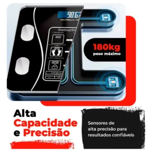 Balança Bioimpedancia Digital 180kg Smart Imc Profissional Rishon Com Aplicativo - Imagem 6