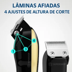 Maquina De Cortar Cabelo Profissional Turbo Sem Fio Original - Imagem 5