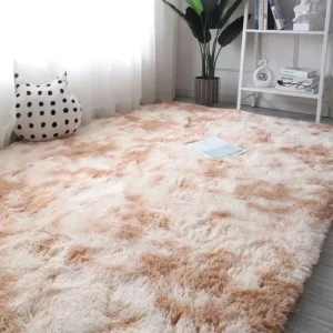 Tapete 2,00x1,50 Peludo Felpudo Para Sala e Quarto Cores Cor Bege-mesclado Desenho Do Tecido Pelo Alto Casa Laura Enxovais Tapete Médio Para Sala 2x1,5m, Antiderrapante e Lavável - Bege Mesclado - Imagem 7