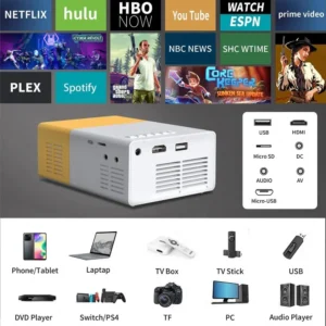 Para W Mini Tv Portátil Projetor 4k Mini Tv Portátil . - Imagem 3