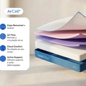 Colchão Casal Luuna Blue, Espuma 21 cm com Bloqueio de Movimento, 10 Anos de Garantia - Imagem 5