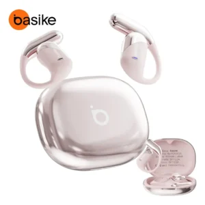 Fone de Ouvido Sem Fio Bluetooth 6.1 Esportivo OWS Com Ganchos Estéreo Hi-Fi com Microfone para Chamadas Claras, Controle de Volume Basike Fone Ouvido para Academia Corrida e Gamer, 100h Standby Rosa - Imagem 1