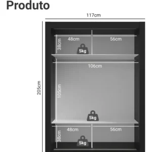 Guarda Roupa Denver Madesa Solteiro Armário Quarto 2 Port Correr Espelho P Cor Preto 10948N1E - Imagem 4