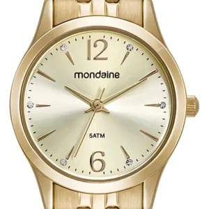 Relógio Mondaine Feminino Dourado Clássico com Semijoias Kit 32606lpmkde1k1 - Imagem 6