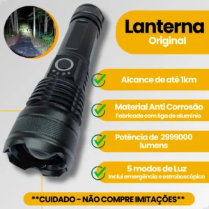 Kit 2 Lanterna Mais Forte Do Mundo Recarregável Tática Usb - Imagem 6