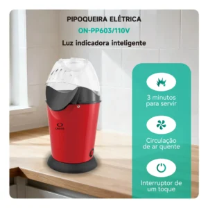 Máquina Pipoca Elétrica Ar Quente Pipoqueira Sem Óleo 170ml - Imagem 4
