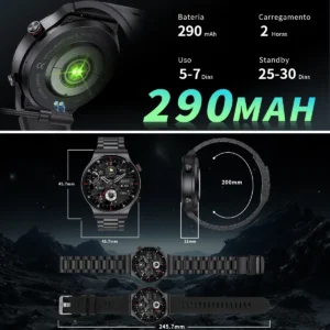 Smartwatch FoxBox Sport com Tela HD de 1.39" para Chamadas Bluetooth e Saúde - Imagem 5