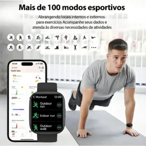 Smartwatch Tassos Sw001-ouro Sw001 Tela De 1.83 Com Pulseira De Abs - Cor Preto - Imagem 5