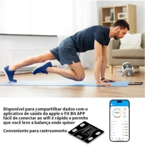Usb Balança Digital Corporal Bioimpedância, Aplicativo Fitne - Imagem 5