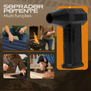 Soprador Mini Turbo Portátil Quicko Sem Fio Recarregável USB com Bateria Integrada Função Aspirador de Pó Alta Potência Compacto para Limpeza de Teclado PC Carro Eletrônicos e Uso Doméstico - Imagem 3