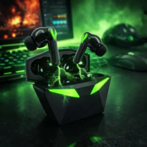 Fone De Ouvido Gamer Bluetooth Led Rgb Com Microfone Sem Fio 5 Horas Case De Carregamento Earbuds Preto 5.1 IPX4 Boyu Cell - Imagem 3