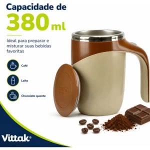 Vittak Caneca Mixer Elétrica Copo Mistura 380ml Com Tampa - Imagem 4