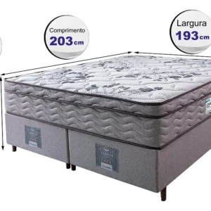 Cama Box King Colchão OrtoFirm + Box 193x203x67 One Face Espuma D45 Cinza - Imagem 3