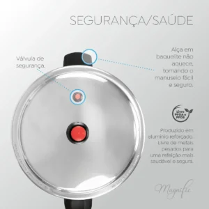 Panela De Pressão Panelux 4.5l Fechamento Externo Cor Cereja - Imagem 8