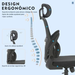 Cadeira Escritório Ergonômica Giratória com Apoio Lombar da Python Fly - Imagem 5