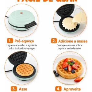 Máquinas De Waffles Waffle Mini 4 Polegadas 120v - Imagem 7