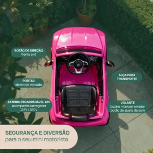 Carrinho Elétrico Infantil Com Controle Remoto Toyota Cor Rosa-chiclete Voltagem Do Carregador 127/220v - Imagem 5