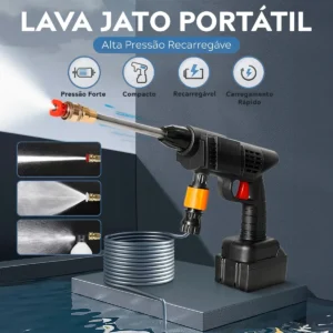 Lavadora Lava Jato Portátil Pressão 2 Baterias + Maleta - Imagem 3