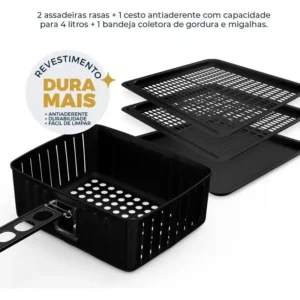 Fritadeira Air Fry Oven Bfr2100p 12 Litros 1800w Britânia Preto - Imagem 6