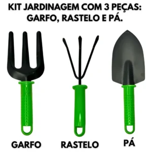 Kit Jogo Jardinagem Jardim Pá Tesoura Poda Luva 5 Peças - Imagem 3