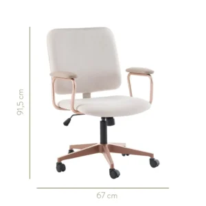 Cadeira Office Chicago Bege E Rosé Westwing Collection - Imagem 5