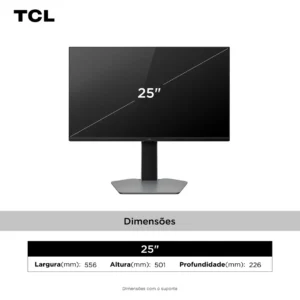 Monitor Gamer TCL 25 Polegadas QLED Mini LED Full HD G64 300Hz 1ms (GtG) Freesync HDR 600 nits 25G64 - Imagem 3