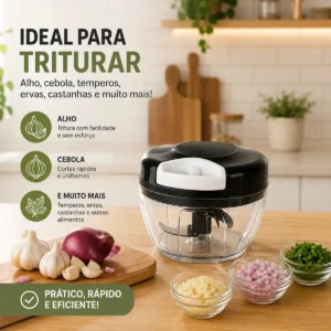 Mini Processador E Triturador De Alimentos Alho Cebola 500ml - Imagem 4