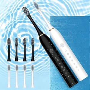 Kit1-2 Escova De Dentes Elétrica-sônica Recarregável 4cabeça - Imagem 2